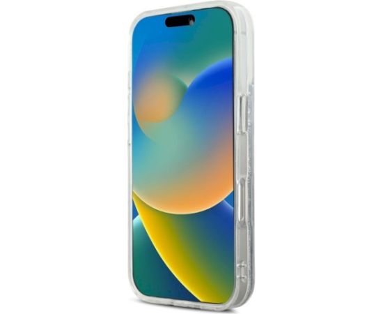 Karl Lagerfeld KLHMP16LLGKCSGH Liquid Glitter Karl&Choupette Aizsargapvalks priekš iPhone 16 Pro 6.3" / caurspīdīgs Neoriģinālie Maciņi