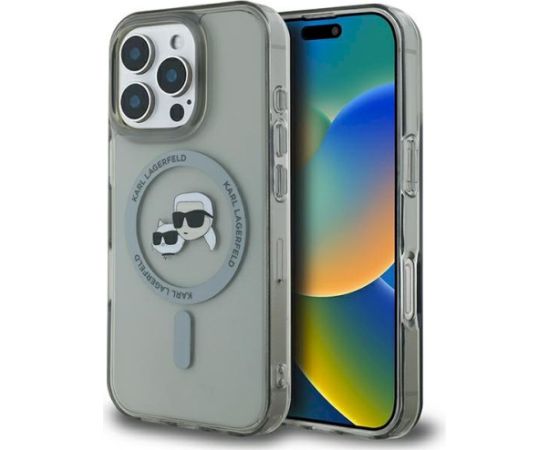 Karl Lagerfeld KLHMP16LHLSKCK IML Metal Karl&Choupette Head Aizsargapvalks priekš iPhone 16 Pro 6.3" / melns Neoriģinālie Maciņi