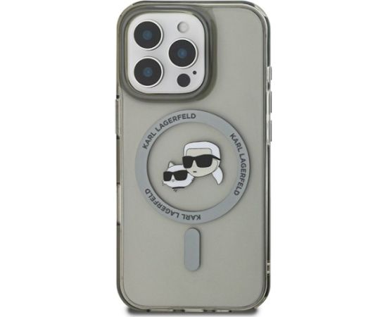 Karl Lagerfeld KLHMP16LHLSKCK IML Metal Karl&Choupette Head Aizsargapvalks priekš iPhone 16 Pro 6.3" / melns Neoriģinālie Maciņi