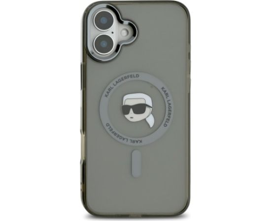 Karl Lagerfeld KLHMP16SHLSKIK hardcase IML Metal Karl Head MagSafe Aizsargapvalks priekš iPhone 16 6.1" / melns Neoriģinālie Maciņi