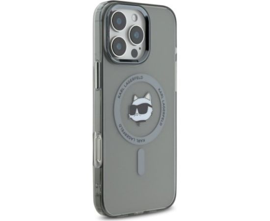 Karl Lagerfeld KLHMP16LHLSCHK IML Metal Choupette Head MagSafe Aizsargapvalks priekš iPhone 16 Pro 6.3" / melns Neoriģinālie Maciņi