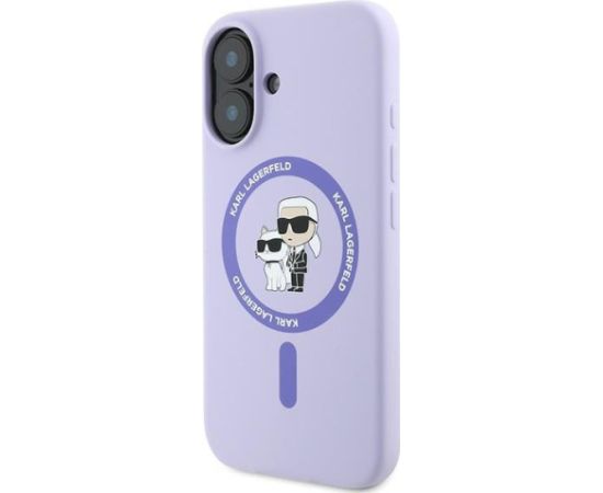 Karl Lagerfeld KLHMP16MSCMKCRHU Silicone Karl&Choupette Aizsargapvalks priekš iPhone 16 Plus 6.7" / violets Neoriģinālie Maciņi