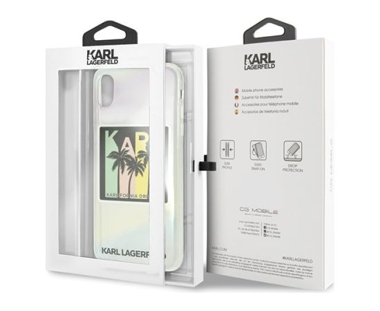 Karl Lagerfeld KLHCI65IRKD Kalifornia Dreams Aizsargapvalks priekš iPhone Xs Max Neoriģinālie Maciņi