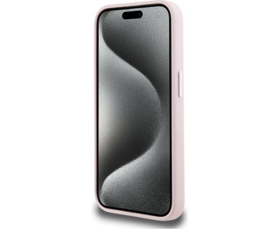 Case Karl Lagerfeld Silicone Shadow Metal Initial MagSafe Aizsargapvalks priekš iPhone 15 Pro / rozā Neoriģinālie Maciņi