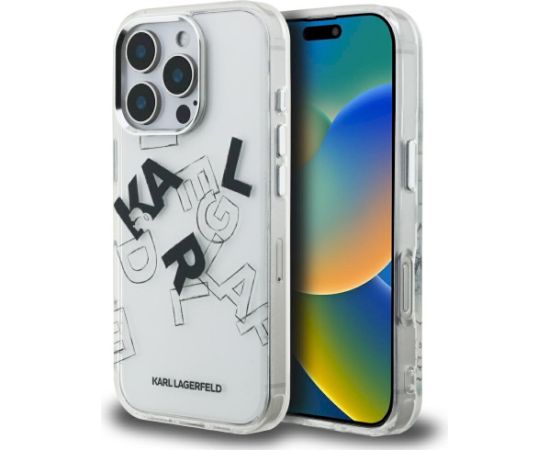 Karl Lagerfeld IML Sketched Graphic Case Aizsargapvalks priekš iPhone 16 Pro / caurspīdīgs Neoriģinālie Maciņi