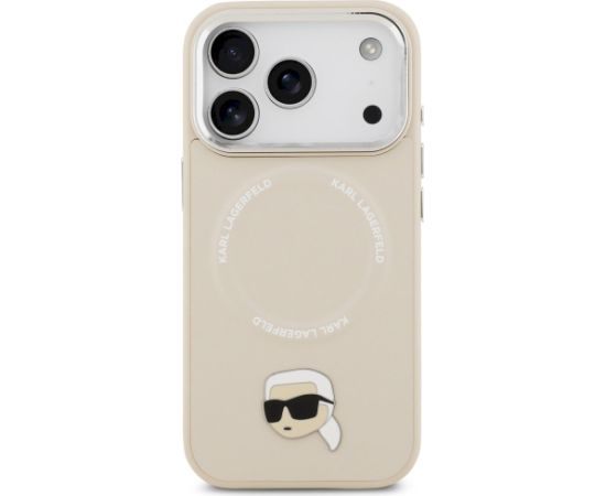 Karl Lagerfeld Karl Pin MagSafe Case Aizsargapvalks priekš iPhone 17 Pro / bēšs Neoriģinālie Maciņi