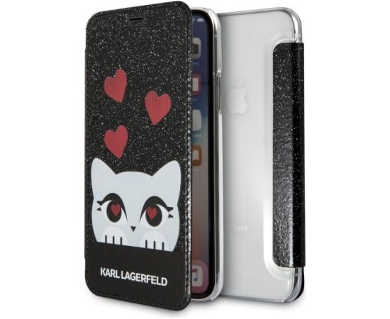 Karl Lagerfeld KLFLBKPXVDCBK Aizsargapvalks priekš iPhone X / melns Neoriģinālie Maciņi