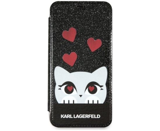 Karl Lagerfeld KLFLBKPXVDCBK Aizsargapvalks priekš iPhone X / melns Neoriģinālie Maciņi