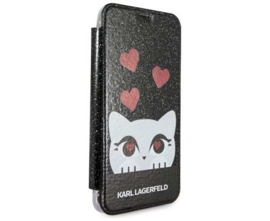 Karl Lagerfeld KLFLBKPXVDCBK Aizsargapvalks priekš iPhone X / melns Neoriģinālie Maciņi