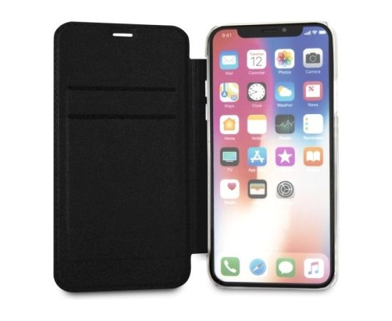 Karl Lagerfeld KLFLBKPXVDCBK Aizsargapvalks priekš iPhone X / melns Neoriģinālie Maciņi