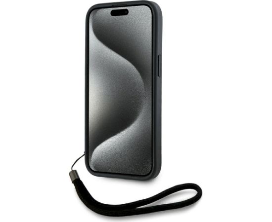 Karl Lagerfeld Saffiano Athleisure Stripes Cord Aizsargapvalks priekš iPhone 15 Pro / sarkans Neoriģinālie Maciņi