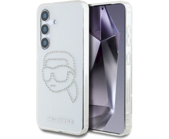 Karl Lagerfeld Rhinestones Karl Head Logo Aizsargapvalks priekš Samsung Galaxy S25 / caurspīdīgs Neoriģinālie Maciņi