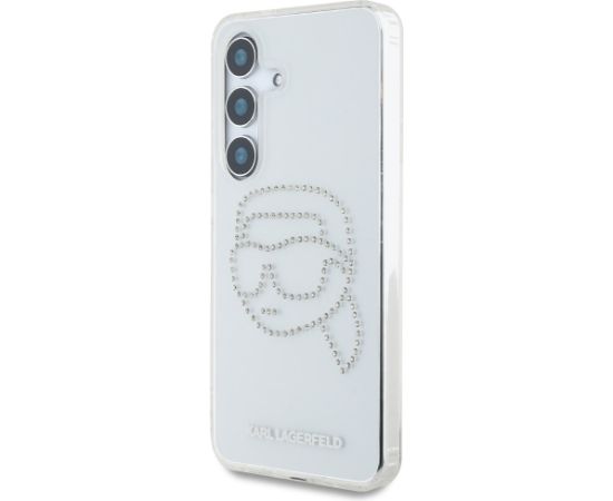 Karl Lagerfeld Rhinestones Karl Head Logo Aizsargapvalks priekš Samsung Galaxy S25 / caurspīdīgs Neoriģinālie Maciņi