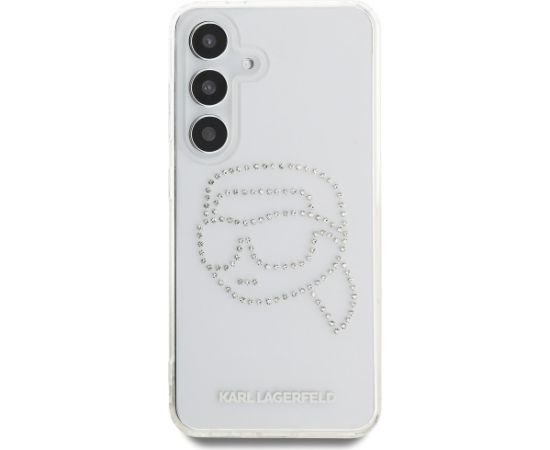 Karl Lagerfeld Rhinestones Karl Head Logo Aizsargapvalks priekš Samsung Galaxy S25 / caurspīdīgs Neoriģinālie Maciņi