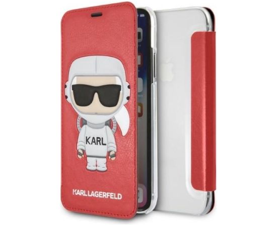 Karl Lagerfeld KLFLBKPXKSCORE Karl Space Cosmonaut Planšetdatoru maciņš priekš iPhone X/XS / sarkans Neoriģinālie Maciņi