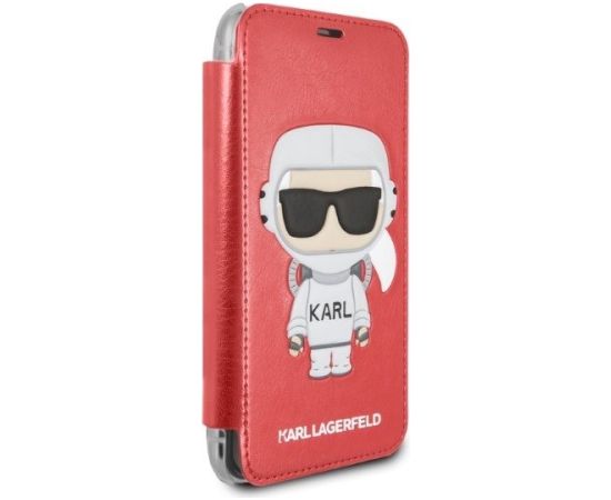 Karl Lagerfeld KLFLBKPXKSCORE Karl Space Cosmonaut Planšetdatoru maciņš priekš iPhone X/XS / sarkans Neoriģinālie Maciņi