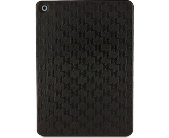 Karl Lagerfeld KLFC10SAKHPKK Aizsargapvalks priekš iPad 10.2" Folio Magnet Allover Cover Saffiano Monogram Iko / melns Maki Planšetdatoriem