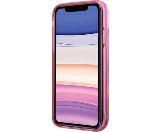 Karl Lagerfeld KLHCN61LNKHCP Hardcase Glitter Karl Head Aizsargapvalks priekš iPhone 11/XR / rozā Neoriģinālie Maciņi