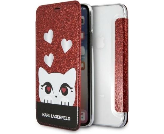 Karl Lagerfeld KLFLBKPXVDCRE Aizsargapvalks priekš iPhone X/XS / sarkans Neoriģinālie Maciņi