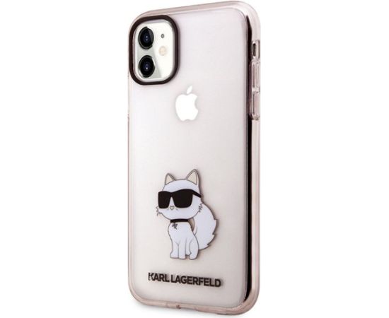 Karl Lagerfeld KLHCN61HNCHTCP Ikonik Choupette Aizsargapvalks priekš iPhone 11/Xr 6,1" / rozā Neoriģinālie Maciņi