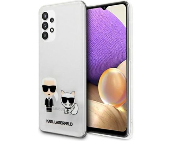 Karl Lagerfeld KLHCA32CKTR A326 A32 5G hardcase Aizsargapvalks priekš Karl & Choupette / caurspīdīgs Neoriģinālie Maciņi