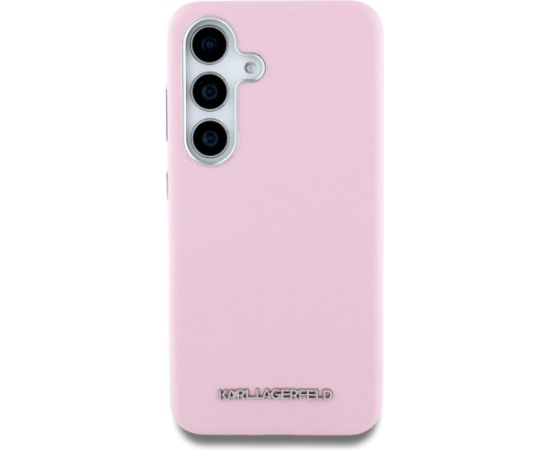 Karl Lagerfeld Saffiano Full Wrapped Elongated Metal Logo MagSafe Aizsargapvalks priekš Samsung Galaxy S25 Neoriģinālie Maciņi