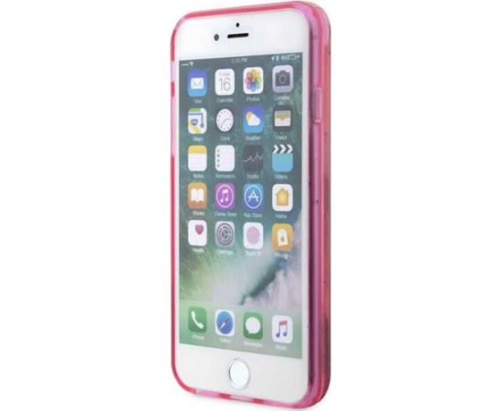 Karl Lagerfeld KLHCI8LNKHCP Hardcase Glitter Karl Head Aizsargapvalks priekš iPhone 7/8/SE 2020 / SE 2022 / rozā Neoriģinālie Maciņi