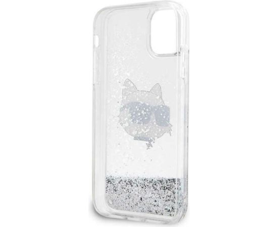 Karl Lagerfeld KLHCN61LNCHCS Aizsargapvalks priekš Glitter Choupette Head iPhone 11/XR / sudraba Neoriģinālie Maciņi