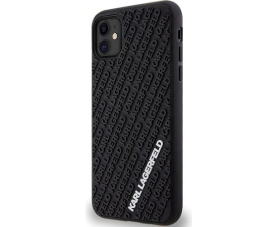 Karl Lagerfeld KLHCN613DMKRLK Aizsargapvalks priekš iPhone 11/Xr 6.1" Hardcase 3D Rubber Multi Logo / melns Neoriģinālie Maciņi