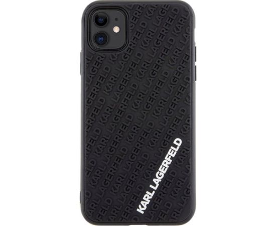 Karl Lagerfeld KLHCN613DMKRLK Aizsargapvalks priekš iPhone 11/Xr 6.1" Hardcase 3D Rubber Multi Logo / melns Neoriģinālie Maciņi