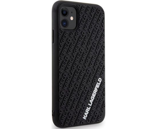 Karl Lagerfeld KLHCN613DMKRLK Aizsargapvalks priekš iPhone 11/Xr 6.1" Hardcase 3D Rubber Multi Logo / melns Neoriģinālie Maciņi