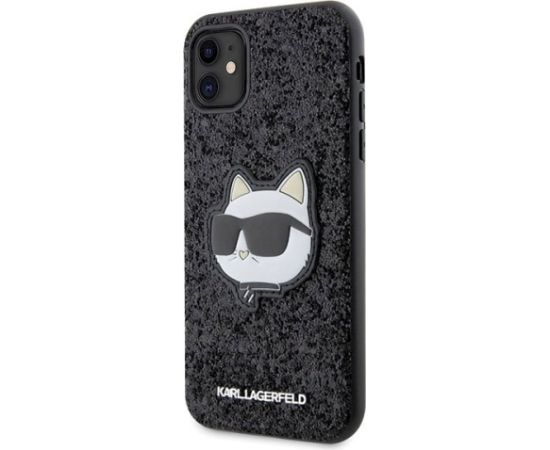 Karl Lagerfeld KLHCN61G2CPK Hardcase Glitter Choupette Patch Aizsargapvalks priekš iPhone 11 / Xr 6.1" / melns Neoriģinālie Maciņi