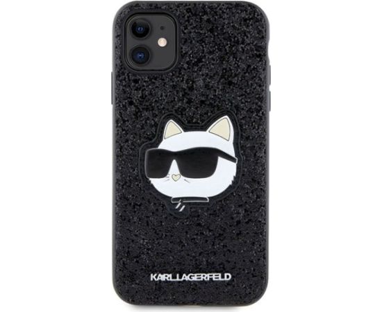 Karl Lagerfeld KLHCN61G2CPK Hardcase Glitter Choupette Patch Aizsargapvalks priekš iPhone 11 / Xr 6.1" / melns Neoriģinālie Maciņi