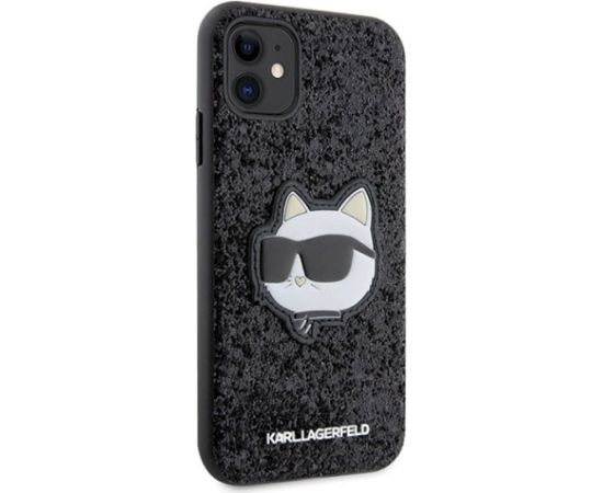 Karl Lagerfeld KLHCN61G2CPK Hardcase Glitter Choupette Patch Aizsargapvalks priekš iPhone 11 / Xr 6.1" / melns Neoriģinālie Maciņi