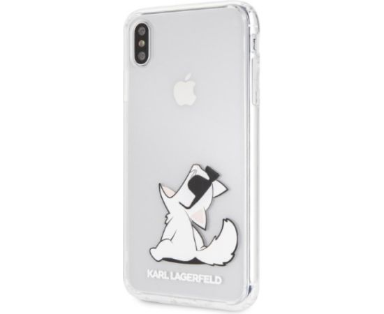Karl Lagerfeld KLHCI65CFNRC Choupette Fun Aizsargapvalks priekš iPhone Xs Max / caurspīdīgs Neoriģinālie Maciņi
