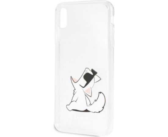 Karl Lagerfeld KLHCI65CFNRC Choupette Fun Aizsargapvalks priekš iPhone Xs Max / caurspīdīgs Neoriģinālie Maciņi