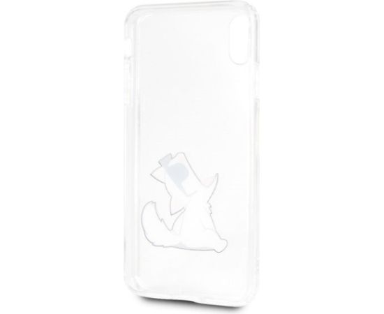 Karl Lagerfeld KLHCI65CFNRC Choupette Fun Aizsargapvalks priekš iPhone Xs Max / caurspīdīgs Neoriģinālie Maciņi
