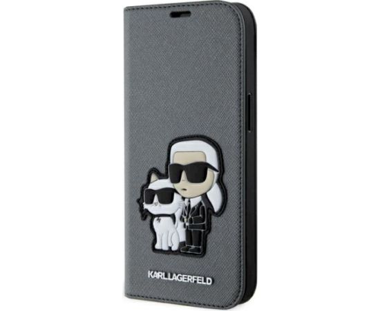Karl Lagerfeld KLBKP14SSANKCPG Planšetdatoru maciņš priekš iPhone 14/15/13 6.1" / sudraba Neoriģinālie Maciņi