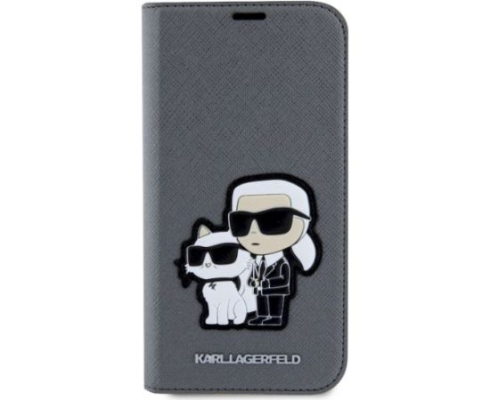 Karl Lagerfeld KLBKP14SSANKCPG Planšetdatoru maciņš priekš iPhone 14/15/13 6.1" / sudraba Neoriģinālie Maciņi