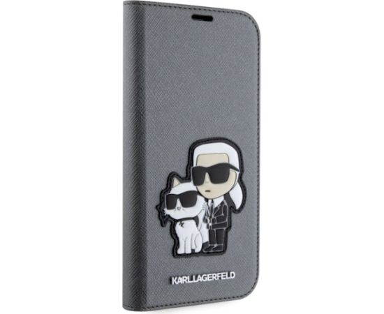 Karl Lagerfeld KLBKP14SSANKCPG Planšetdatoru maciņš priekš iPhone 14/15/13 6.1" / sudraba Neoriģinālie Maciņi