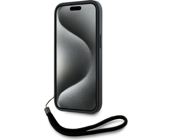Karl Lagerfeld Saffiano Athleisure Stripes Cord Aizsargapvalks priekš iPhone 15 / sarkans Neoriģinālie Maciņi