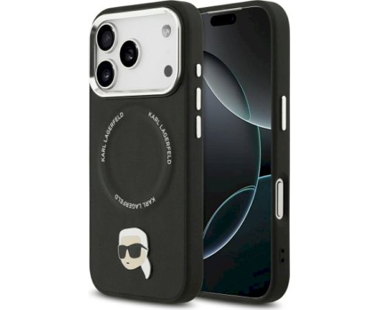 Karl Lagerfeld Karl Pin MagSafe Case Aizsargapvalks priekš iPhone 17 Pro / melns Neoriģinālie Maciņi