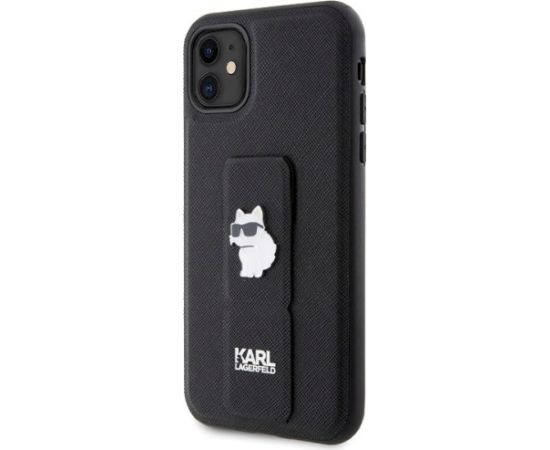 Karl Lagerfeld KLHCN61GSACHPK Gripstand Saffiano Choupette Aizsargapvalks priekš iPhone 11/Xr 6.1" / melns Neoriģinālie Maciņi