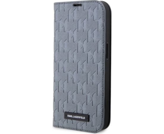 Karl Lagerfeld KLBKP14SSAKLHPG Bookcase Aizsargapvalks priekš iPhone 14/15/13 6.1" / sudraba Neoriģinālie Maciņi