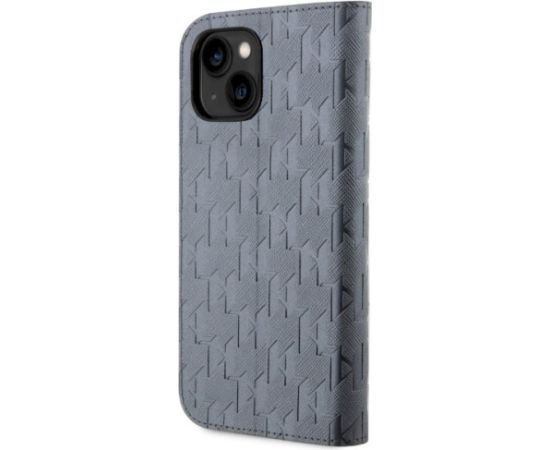 Karl Lagerfeld KLBKP14SSAKLHPG Bookcase Aizsargapvalks priekš iPhone 14/15/13 6.1" / sudraba Neoriģinālie Maciņi