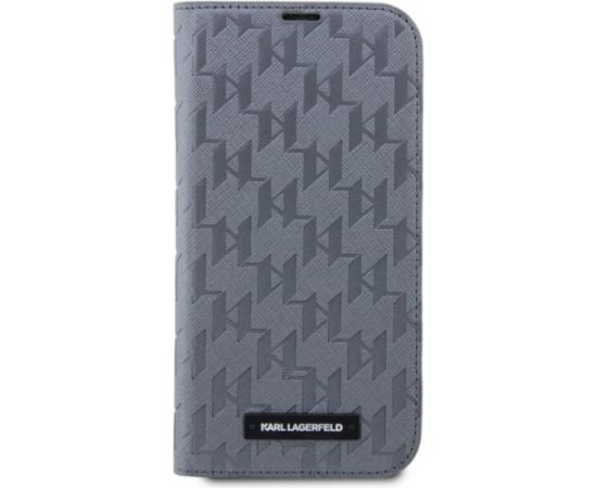 Karl Lagerfeld KLBKP14SSAKLHPG Bookcase Aizsargapvalks priekš iPhone 14/15/13 6.1" / sudraba Neoriģinālie Maciņi
