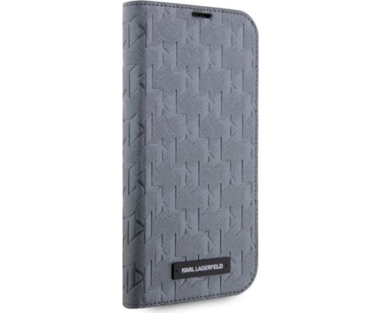 Karl Lagerfeld KLBKP14SSAKLHPG Bookcase Aizsargapvalks priekš iPhone 14/15/13 6.1" / sudraba Neoriģinālie Maciņi
