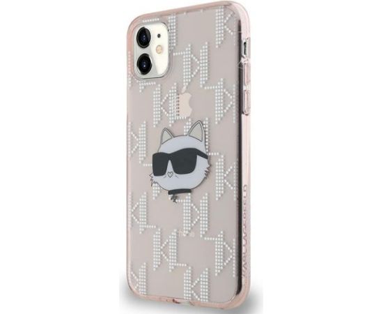 Karl Lagerfeld KLHCN61HKLPCHP Hardcase IML Choupette Head & Monogram Aizsargapvalks priekš iPhone 11 / Xr 6.1" / rozā Neoriģinālie Maciņi
