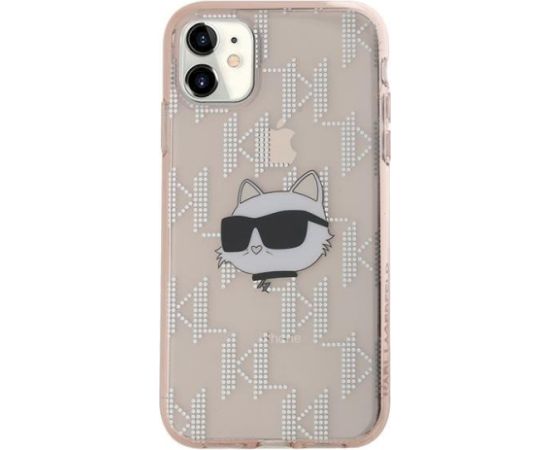 Karl Lagerfeld KLHCN61HKLPCHP Hardcase IML Choupette Head & Monogram Aizsargapvalks priekš iPhone 11 / Xr 6.1" / rozā Neoriģinālie Maciņi
