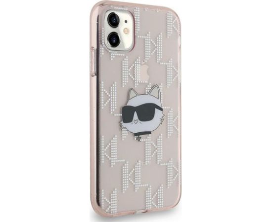 Karl Lagerfeld KLHCN61HKLPCHP Hardcase IML Choupette Head & Monogram Aizsargapvalks priekš iPhone 11 / Xr 6.1" / rozā Neoriģinālie Maciņi